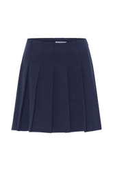 Julianna Cotton Pleated Mini Skirt - Navy